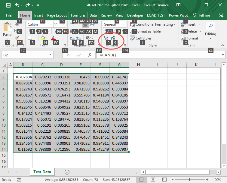 decimal change